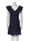 *FIRE SALE* Rebecca Taylor 'Farren' Navy Ruffle Linen-Blend Mini Dress