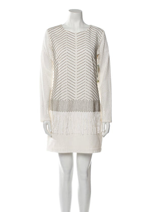 Nicole Miller 'Artelier' Beaded Fringe Mini Shift Dress