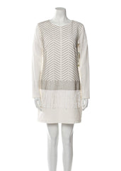 Nicole Miller 'Artelier' Beaded Fringe Mini Shift Dress