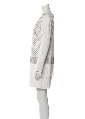 Nicole Miller 'Artelier' Beaded Fringe Mini Shift Dress