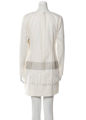 Nicole Miller 'Artelier' Beaded Fringe Mini Shift Dress