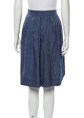 ottod'Ame Chambray Blue Pleated A-Line Skirt