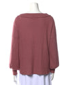 Elan Waffle-Knit V-Neck Pullover Top