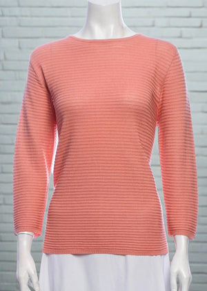 Jennifer Tyler Bateau Neckline Sweater (w/ Sheer Button Back)