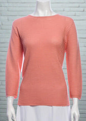 Jennifer Tyler Bateau Neckline Sweater (w/ Sheer Button Back)