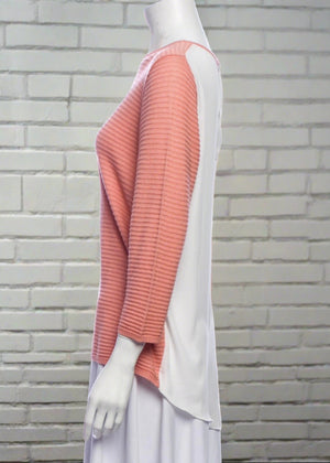 Jennifer Tyler Bateau Neckline Sweater (w/ Sheer Button Back)