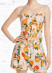 *FIRE SALE* Parker 'Katarina' Clementine Linen Belted High-Waisted Shorts