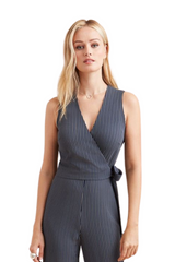 Etcetera by Edmond Chin Striped V-Neck Jumpsuit