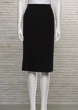 Yves Saint Laurent Rive Gauche Herringbone Navy Pencil Skirt