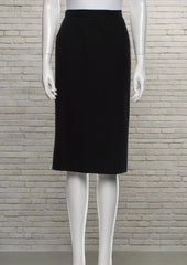 Yves Saint Laurent Rive Gauche Herringbone Navy Pencil Skirt