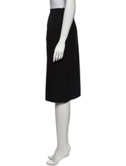 Yves Saint Laurent Rive Gauche Herringbone Navy Pencil Skirt