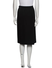 Yves Saint Laurent Rive Gauche Herringbone Navy Pencil Skirt