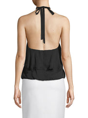 Alice + Olivia 'Monet' Ruffled Silk Halterneck Top