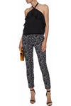 Alice + Olivia 'Monet' Ruffled Silk Halterneck Top