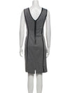 Tibi Houndstooth + Leather Trim Dress