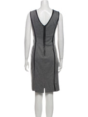 Tibi Houndstooth + Leather Trim Dress