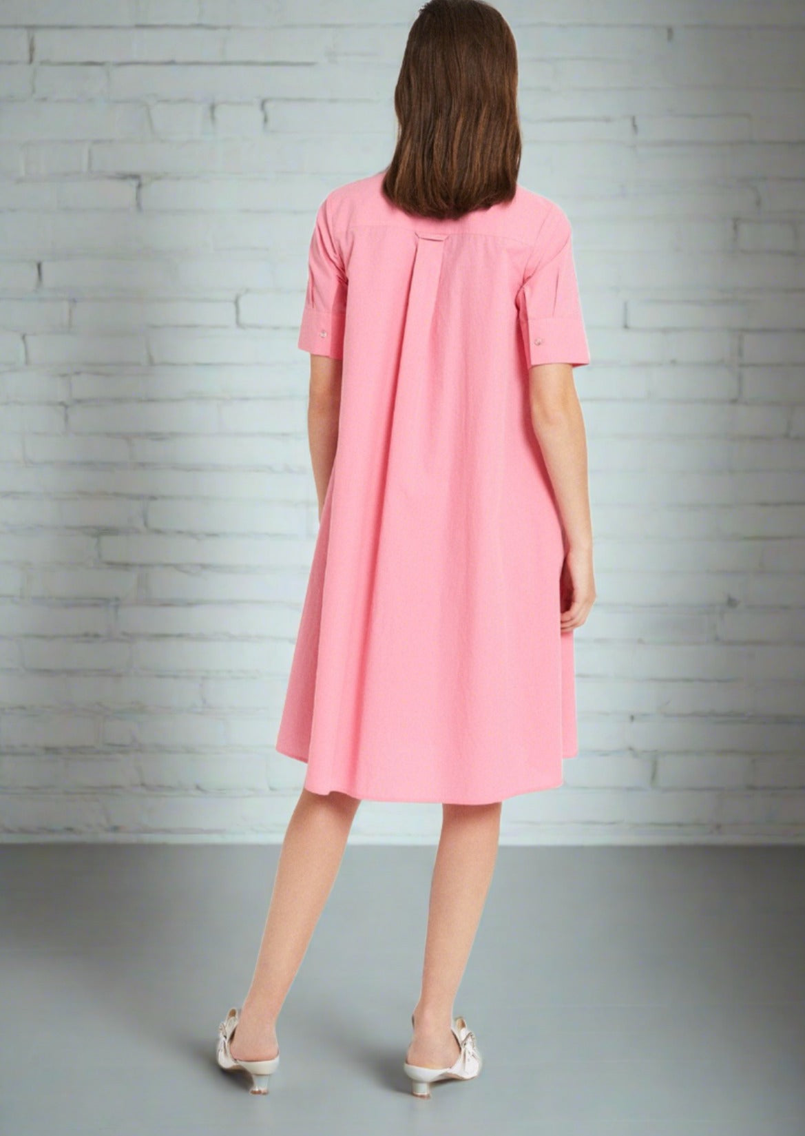 ottod'Ame Pink Poplin Midi Chemisier Shirt Dress – Simply Audrey