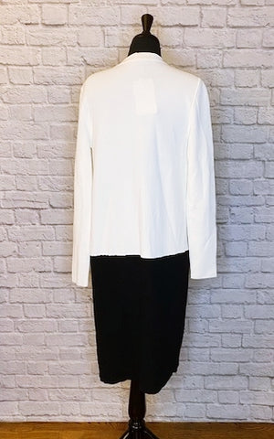 Max Mara Black/Ivory Colorblock Sweater Duster  (JF23)