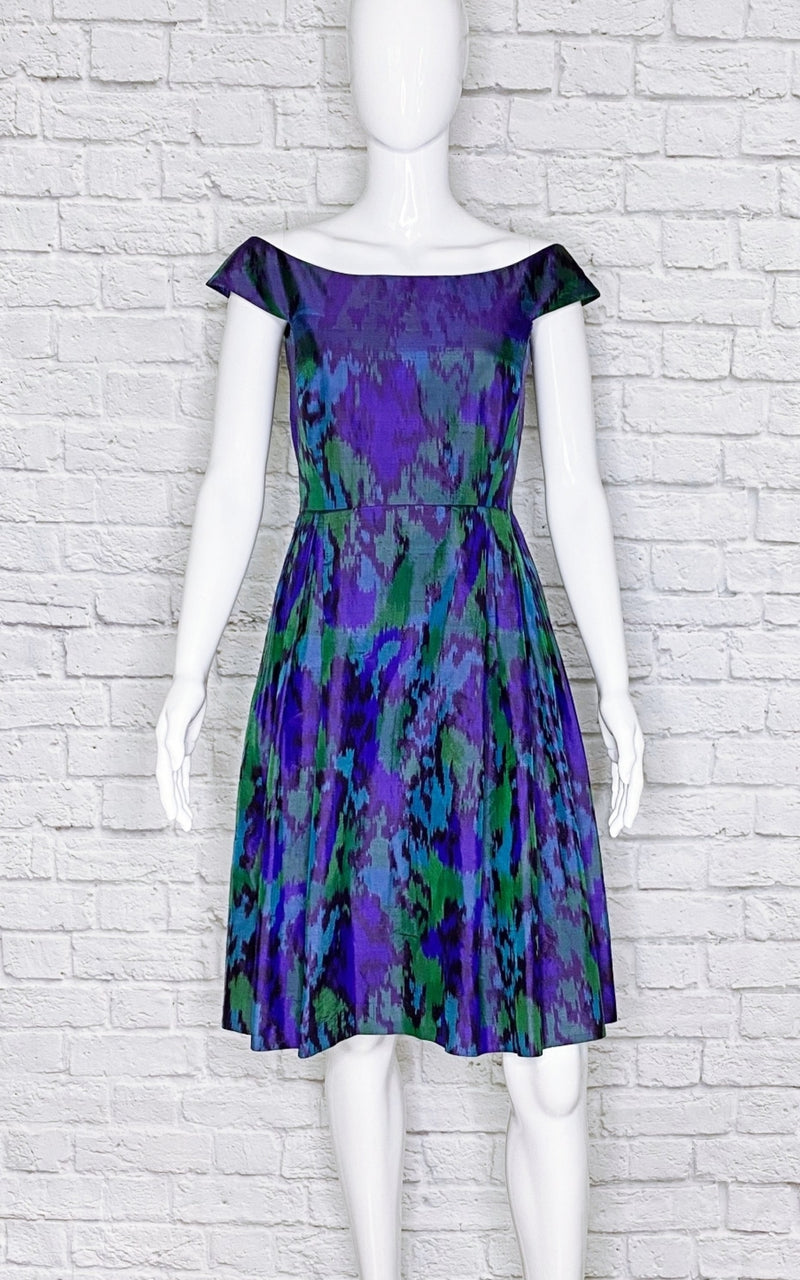 Red Valentino Watercolor Silk Cocktail Dress