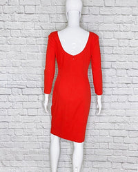 Versace Vintage Wool Button-Accent Dress