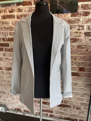 Piazza Sempione 'Giacca Panna' Striped Lightweight Virgin Wool Blazer