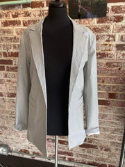 Piazza Sempione 'Giacca Panna' Striped Lightweight Virgin Wool Blazer