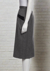 Cacharel Vintage Gray/Black Wool Skirt