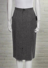 Cacharel Vintage Gray/Black Wool Skirt