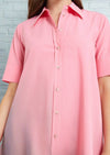 ottod'Ame Pink Poplin Midi Chemisier Shirt Dress