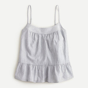 J. Crew Striped Crinkle Cotton Tank Top