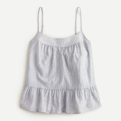 J. Crew Striped Crinkle Cotton Tank Top