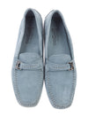 Salvatore Ferragamo Blue Suede Logo Loafers