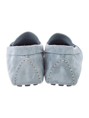 Salvatore Ferragamo Blue Suede Logo Loafers