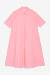 ottod'Ame Pink Poplin Midi Chemisier Shirt Dress