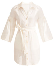 Veronica Beard Ivory Linen 'Samy' Shirt Dress