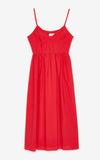 ottod'Ame Red Spaghetti Strap Poplin Midi Dress