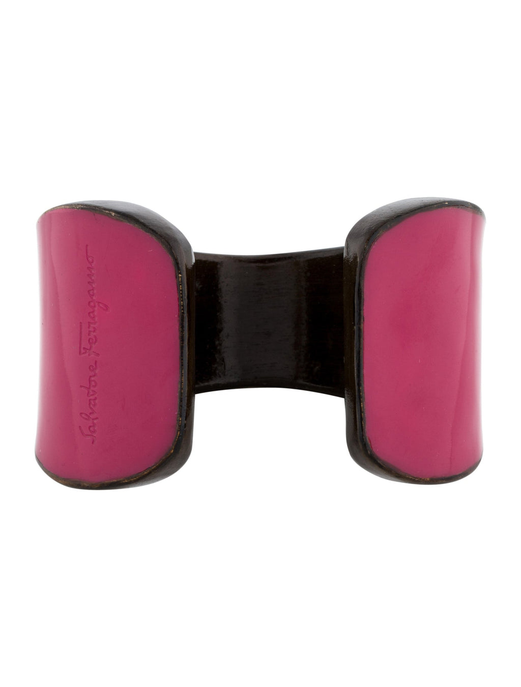 Salvatore Ferragamo Vintage Magenta Resin Mod Cuff