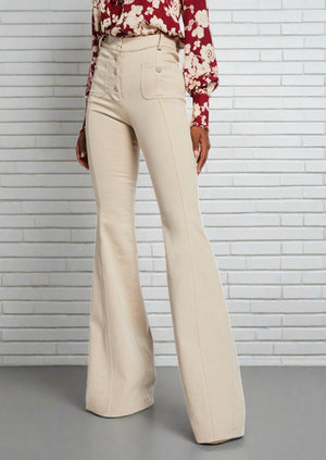 Alexis 'Helene' Flared Pant in Oyster Denim