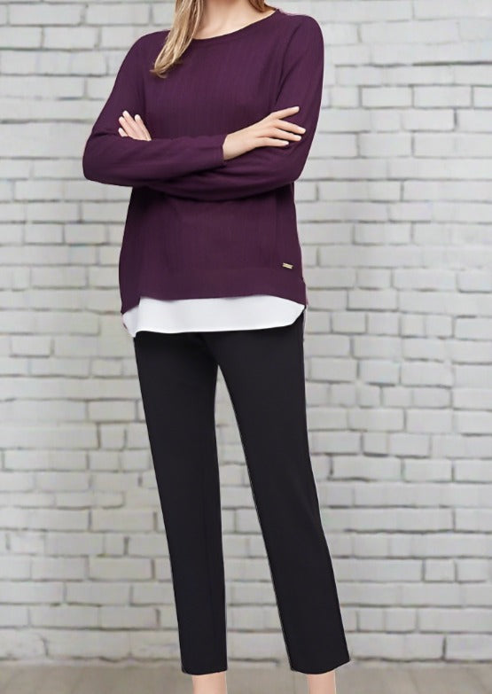 Double Sweater Simply Calvin Neck – Klein Scoop Layer Audrey