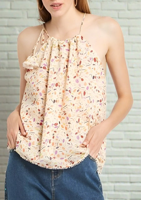 ottod'Ame Abstract Floral Printed Cotton Top