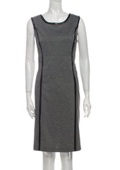 Tibi Houndstooth + Leather Trim Dress