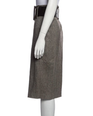 Robert Rodriguez Vintage Wool Tweed Pencil Skirt w/ Oversized Belt