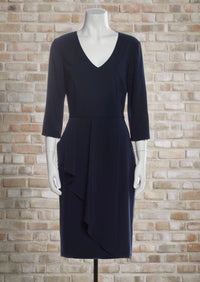 David Meister Navy Three-Quarter Sheath Dress