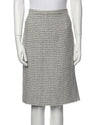 Rena Lange Vintage Navy/White Tweed Virgin Wool-Blend Skirt