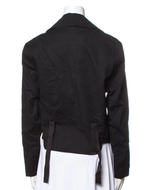 Helmut Lang Black Cotton Moto-Biker Jacket