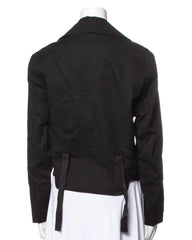 Helmut Lang Black Cotton Moto-Biker Jacket