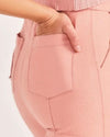 LoveShackFancy 'Meyerson' Pink High-Rise Wide-Leg Pant