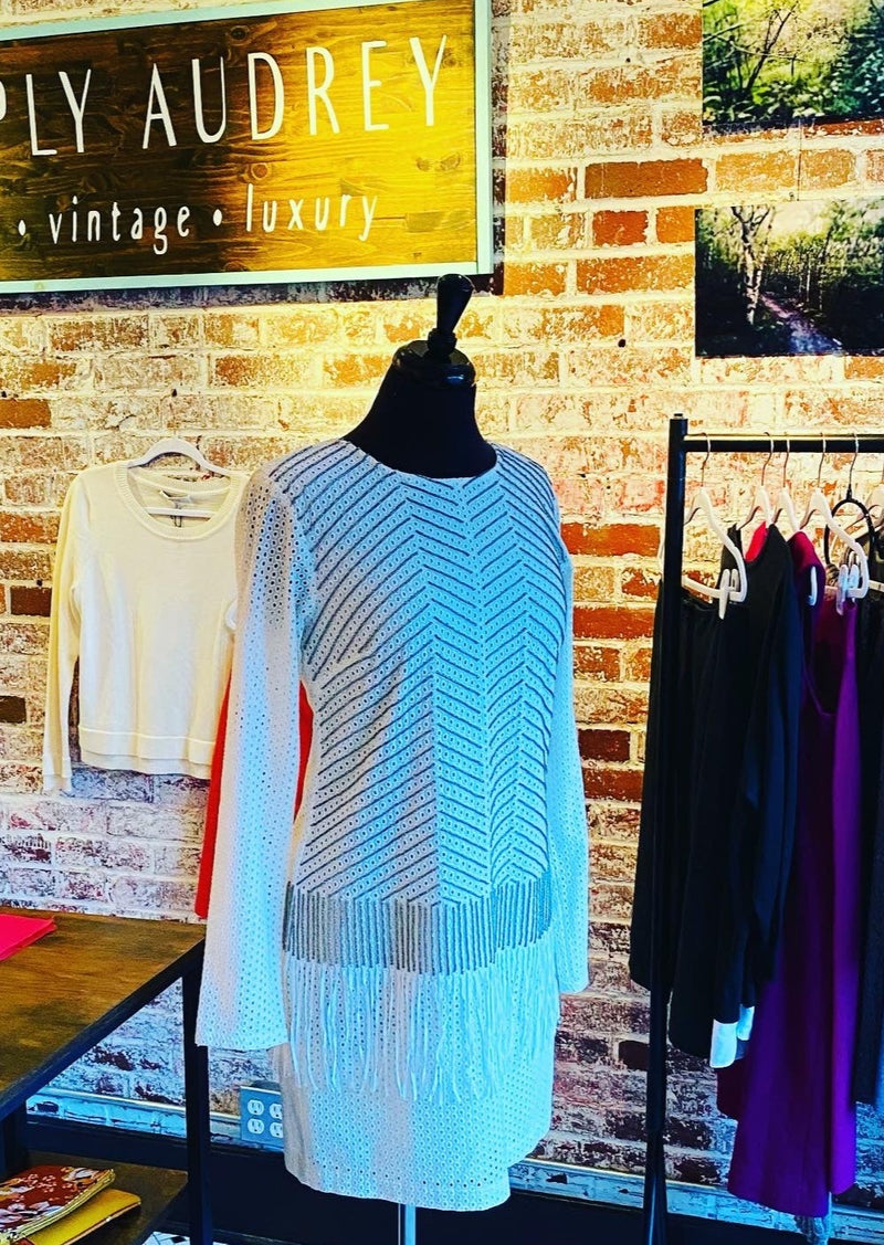 Nicole Miller 'Artelier' Beaded Fringe Mini Shift Dress