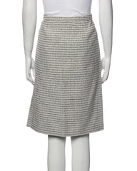 Rena Lange Vintage Navy/White Tweed Virgin Wool-Blend Skirt