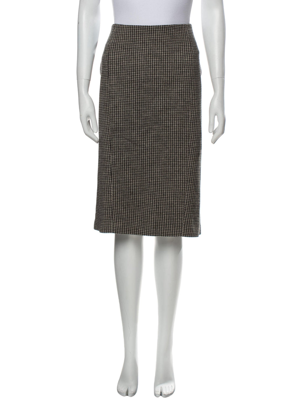 Max Mara Virgin Houndstooth Wool Skirt